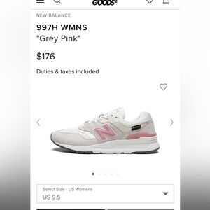 New balance 997h women’s pink shoe